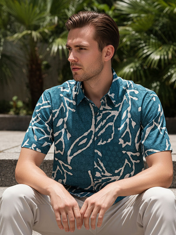 GAVYN R/FIT SHORT SLEEVE SHIRT (TURQUOISE)